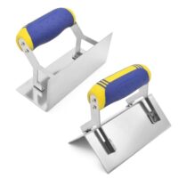Halorin Eckenkelle Rostfreie Eckenkellen Set 2-TLG: Inneneckenkelle und Außeneckenkelle aus Edelstahl, Eckkelle für Gipsarbeiten, Eckspachtel Kantenkelle mit Softgriff