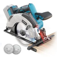 Handkreissäge mit Makita Akku 18v, kompatibel und werkzeuglose Einstellung bei Schnitttiefe + Neigungswinkel