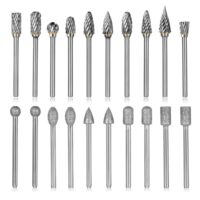 20 Stück Hartmetall Frässtifte Set mit 3mm Schaft, Doppelschnitt Rotationsfräser Rotary Fräser Zubehör für Bohrmaschine Metall Holzschneiden Bohrer Schleifen Schnitzen Gravieren