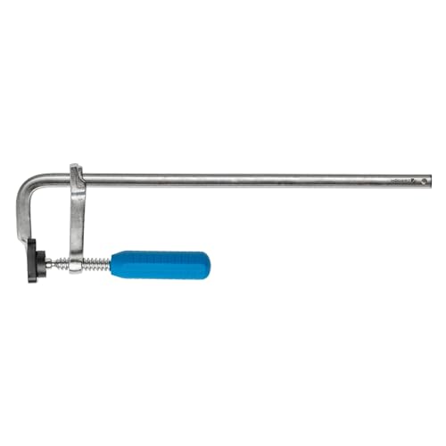 Schraubzwinge mit hoher Stabilität und Festigkeit, ideal für schwere Arbeiten wie Metallschweißen oder Holzarbeiten.