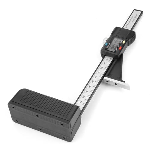Digitales Höhenmessgerät aus technischem Kunststoff für präzise Messungen bis 150 mm mit magnetischer Basis und digitaler Anzeige.