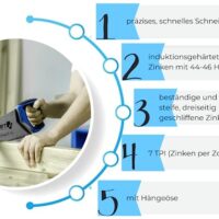 Högert Technik Handsäge Fuchsschwanzsäge 450 mm, 7 TPI - Fuchsschwanz Säge für Grobschnitte in Holz und Spanplatten - Handsäge für Holzarbeit