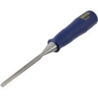 Qualitativ hochwertiger Stechbeitel aus Stahl mit konturiertem Griff und gehärteter Klinge für präzise Schärfe und Schnittfähigkeit.