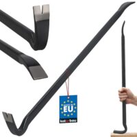 Brecheisen mit Kuhfuß, 90 cm lang, doppelseitig, Nageleisen, Biegefest, Brechstange, Nagelzieher Werkzeug aus hochwertigem Stahl und Graphit für verschiedene Anwendungen wie Renovierungs-, Abbruch- und Gartenarbeiten