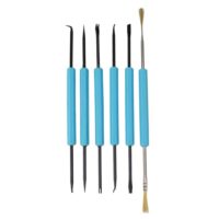 Lecreatekit 6 Zoll Entlöthilfe Werkzeug Set, Kohlenstoffstahl Lötassistent Kit für IC Demontage, Schweißen, Schleifen und Reinigen, Blau, 6 Stück