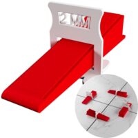 M&N Fliesen Nivelliersystem Set 1mm, 1,5mm, 2mm, 3mm Mega- Auswahl (100x 2mm Laschen, 50x Keile) - Werkzeug für Heimwerker und Profis