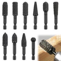 10 Stück Frässtifte Set von MISIQIMA, Holzfräser mit Einem Schaftdurchmesser von 6,35 mm, für verschiedene Holzarten