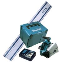 Makita DSP 600 Tauchsäge mit 2 Akkus, 5 Ah und Ladegerät im Makpac - hochwertige Werkzeugsammlung für Heimwerken
