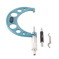 Außenmikrometer aus Edelstahl mit 75-100 mm Messbereich und 0,01 mm Genauigkeit, einschließlich Schraubenschlüssel und Kunststoffbox für genaue Messungen