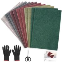 Schleifvlies-Pads 12er Pack, Nadisean Schleifvlies für Metall, Holz und Edelstahl, verschiedene Körnungen von 600 bis 3000