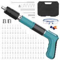 Nagelpistole Nail Gun zur Verwendung bei der Haustiefen- und Dachdeckerei, mit einer Reichweite von 110 Stück. Robuste Konstruktion, automatische Schlackenlöscher-Funktion und ergonomischer Griff.