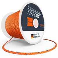 Maurerschnur 50 Meter lang, Durchmesser 2,0 mm, Polyester, reißfest und witterungsbeständig