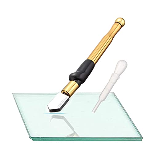 Professionelle Glasschneiden mit Jesstolo Hartmetall Wolfram Legierung ergonomischem Griff Design Gold Öl-Feed Cutter für dickes Glas Mosaik und Fliesen