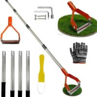 RURIZHONGTIAN Pendelhacke mit Stiel 161cm, Steigbügelhacke Unkraut Entferner Gerät, Gartenhacke Mit Edelstahl Stiel, Vielseitige Unkrauthacke Hand für Unkrautjäten, Lösen von Erde