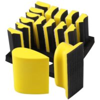 STEBRUAM Handschleifblock-Satz mit konturiertem Profil, Klettverschluss, 100mm Schleifklotz, Klett-austauschbare verschiedene Formen, Holzbearbeitung, Möbel (16-teilig)