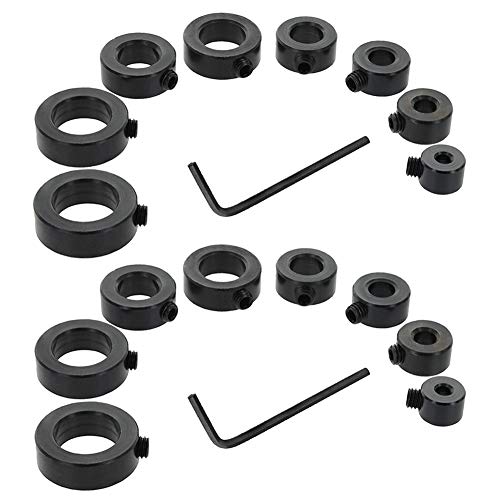 Tiefenbegrenzer Set mit 8 verschiedenen Größen von Tiefenanschlagringen (3/4/5/6/8/10/12/16 mm) für wiederholte Bohrvorgänge