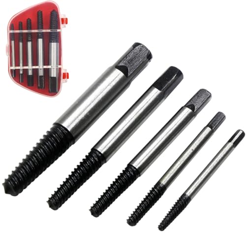 Schraubenausdreher Set Profi, 5 Stück Linksausdreher Set Profi, Ausdreher Set für Schrauben und Bolzen entfernen, robuste Konstruktion aus Wälzlagerstahl.