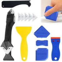 Professionelles Silikonentferner Werkzeug mit 5 Pads & Fugenschaber, Effektiver Silikonfugen Entferner für Bad & Küche, Hochwertiger Silikon Abzieher. Kombiniertes Silikonentferner Set zum effektiven Entfernen von alten Silikonfugen in Bad und Küche.