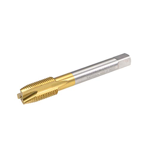 Spiralspitzen-Gewindebohrer M12 x 1,25 Gewinde, geschliffene Gewinde H2 3 Nuten, Hochgeschwindigkeitsstahl HSS 6542, titanbeschichtet
