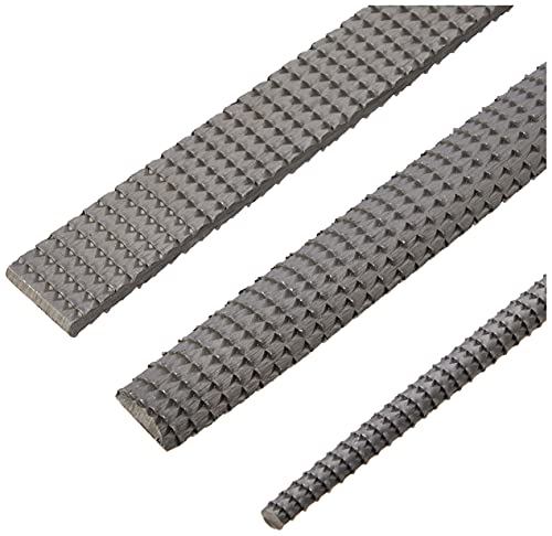Holzraspel-Set aus Karbonstahl, 3 teilig, 200mm Länge, flachstumpf/halbrund/rund mit Hieb 1 für Holzbearbeitung