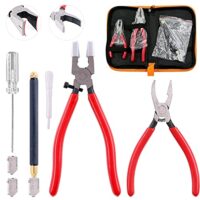 Glaswerkzeug-Kit, umfassendes Set für verschiedene Glasstärken, Brecher, Grozer Zange, Curve Jaw Glas laufzangen und Gummispitzen