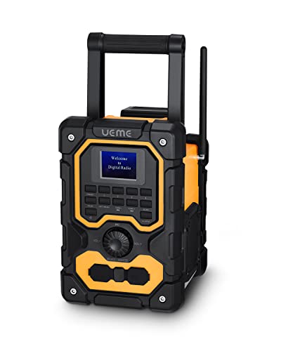 Baustellenradio mit DAB+ und Bluetooth 5.0, Wasserfestigkeit und Tragegriff