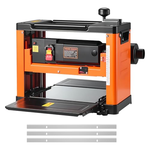 VEVOR Dickenhobel, Hobelmaschine mit 2000 W Leistung und 23500 U/min Rotation für Hart- und Weichholzbearbeitung