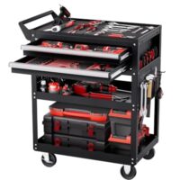 VEVOR Werkzeugwagen mit 2 Schubladen, hohe Tragkraft und praktischer Organizer für Mechanikerwerkzeuge in der Garage, im Lager oder Reparaturwerkstatt.