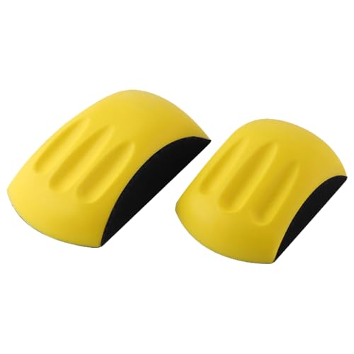 VZU 125mm 150mm Schleifklotz Klett Set, Mausförmiger Handschleifblock mit Klettverschluss für Schleifen, Polieren und Winkelschleifen inkl. Sandpapierhalter