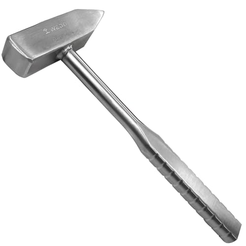 WEDO Edelstahl-Hammer mit flachem Griff, korrosionsbeständig und rostfrei, ideal für Reparaturen und Projekte