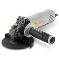 Elektrischer Winkelschleifer mit 800 Watt Leistung, Regelbare Drehzahl von 12.000/min, einschließlich einer Schleifscheibe und Zusatzhandgriff.