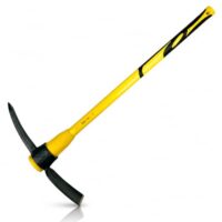 Spitzhacke für harte, steinige Böden, Garten und Bau - 3,6 kg Profi-Hacke mit Fiberglasstiel