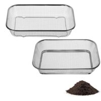 Gartensieb aus Edelstahl, 2 Stück, Heavy Duty Kompostsieb Ø 3.1 cm, 5.7 mm Maschenweite, Rostgeschützt für Kompost, Erde, Steine, Sand, Saatgut und Schotter