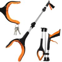 Greifzange für Senioren, Ausziehbar und Faltbar, Robuste Zange mit Magnet, Ideal für Gartenarbeit und Alltag