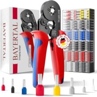 Bayertal Crimpzange Set mit 2000 Aderendhülsen - Vierkant-Pressung für präzises Crimpen von Kabeln & Drähten - Aderendhülsenzange 0,25–10 mm², professionelles Werkzeug für Elektriker und Heimwerker
