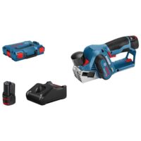 Bosch Professional 12V System Akku Hobel GHO 12V-20 mit zwei Akkus, Ladegerät und zwei Hobelmessern