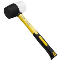 CCLIFE Gummihammer Schwarz/Weiß 680g Zertifiziert durch TÜV und GS, Gummihammer mit zwei Seiten, D=60 mm Schonhammer für Bodenleger und Fliesen