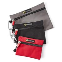 Werkzeugtasche mit transparenter Rückseite und farbigen Organisationsfächern für Schrauben, Zubehör und Kleinteile von C.K. Ideal für Handwerker und DIY-Enthusiasten.