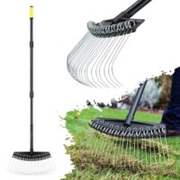 Colwelt Vertikutierer, Rasenrechen mit dünnen gebogenen Federstahlzinken für perfekte Ergebnisse im Garten, umweltfreundlich und effektiv für das Vertikutieren von Rasenflächen