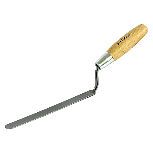 Dänische Fugenkelle 20 mm - Maurerkelle schmal, Fugen Kelle, Verfugkelle, Putzkelle aus gehärtetem Stahl mit runden Hals und Naturholzgriff