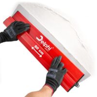 Delphi Edelstahlklinge Flächenspachtel mit ergonomischem Griff zum Glätten von Wänden und Decken, 0,3 mm Dicke