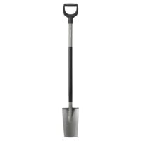 Ergonomischer Wurzelspaten mit Sägezahnung zum Durchtrennen von Wurzeln, D-Griff, Borstahl/Kunststoff für Gartenarbeit und Gartenerhaltung
