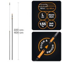 Fiskars OneClick Teleskopstiel L - 4m erweiterbarer Stiel mit QuikFit Adapter und Sicherheitsverschluss