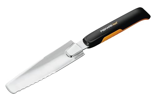Fiskars Unkrautstecher für tief verwurzeltes Unkraut, Länge: 39,6 cm, Schwarz/Orange, Rostfreier Stahl/Kunststoff
