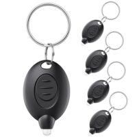 Flintronic LED Schlüsselanhänger Taschenlampe, 5 Stück, kleine Batterien, für Camping, Wandern, Reisen, Radfahren, Schwarz