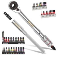 Umfangreiches Werkzeugset für DIY-Reparaturen, Mini-Ratsche, Verlängerung mit 1/4 Zoll Hex Stecknuss Adapter und Bit Halter