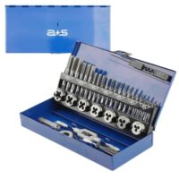 a+s Albrecht & Schulte 32-teiliges Gewindeschneider-Set metrisch M3-M12, Handgewindebohrer, Gewindenschneider, Schneideisen und verstellbares Windeisen