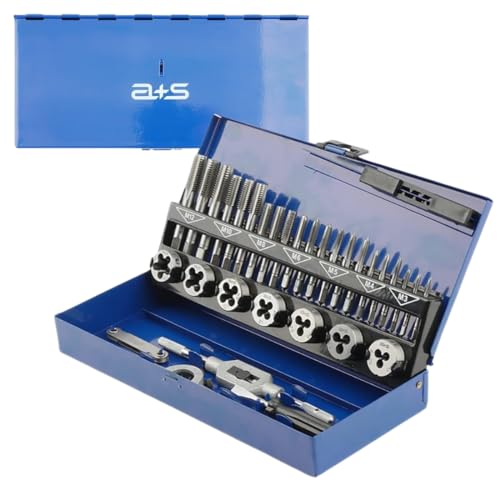 a+s Albrecht & Schulte 32-teiliges Gewindeschneider-Set metrisch M3-M12, Handgewindebohrer, Gewindenschneider, Schneideisen und verstellbares Windeisen
