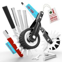 GRÜNTHOR Rasenkantenschneider - Verstellbarer Edelstahl-Handgriff, Ergonomisch, gut ausbalancierte Rollen, Inklusive Schleifmesser