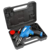 Transformator-Lötkolben mit 200W Leistung, drei Heizstufen und LED-Licht, ideal für Elektroinstallationen und Kfz-Reparaturen